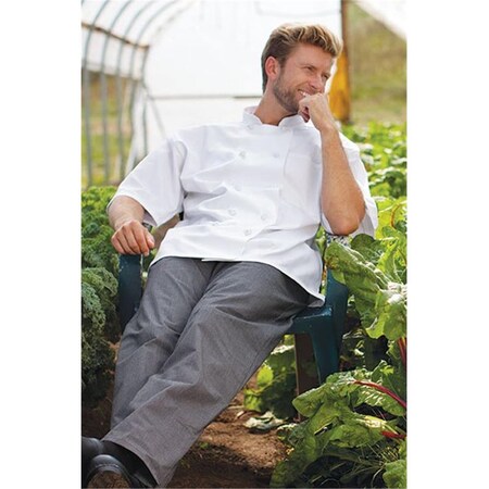 Nathan Caleb Extra Large Antigua Chef Coat Short Sleeve With Mesh in White NA141337